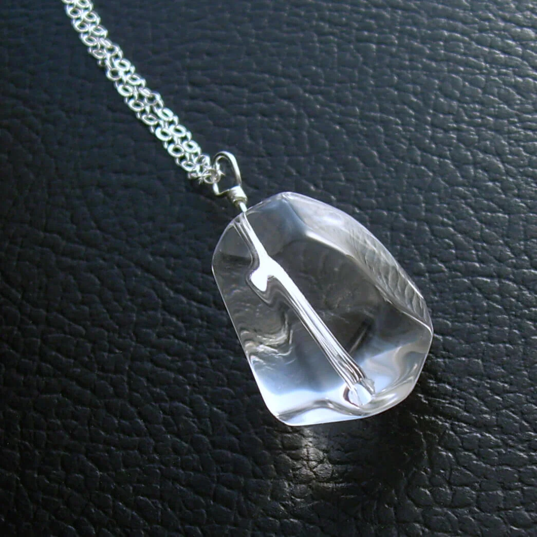 ネックレス・ペンダント Numbering Clear Quartz Long Necklace #7802 5BNY857 Clear Quartz Necklace, Rock Crystal, Sterling Silver Chain